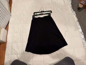 Context Black A-Line Midi Skirt with Side Zip and Seam Detail